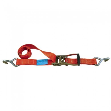 Sangle d'arrimage 50 mm TMU 2500 kg – Boucle à rochet + 2 crochets bord de rive