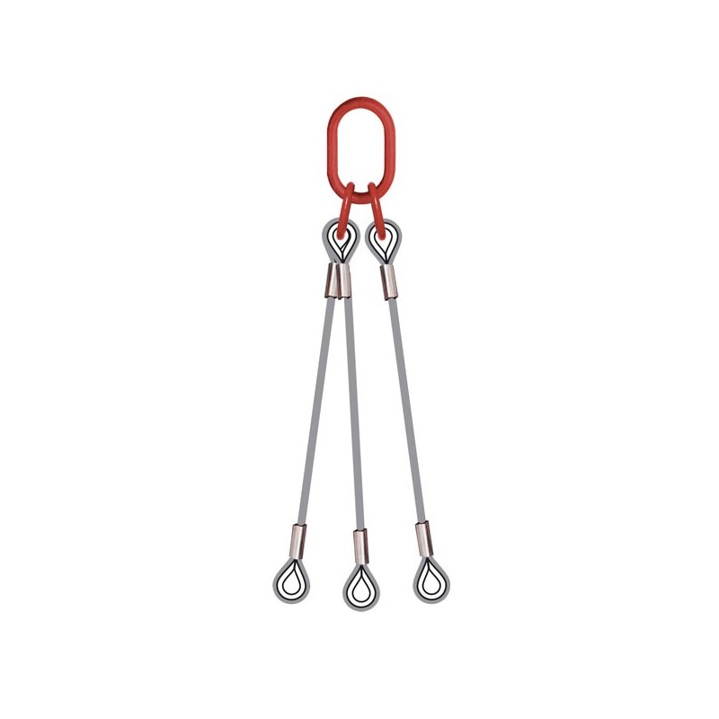 Elingue de levage câble acier 2 boucles manchonnées cossées ø1mm à 38mm