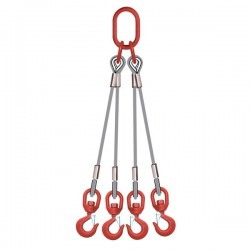 Elingue de levage câble acier 2 boucles manchonnées cossées ø1mm à 38mm