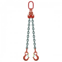 ÉLINGUE CHAÎNE Grade-80 / 2 brins - réglable à 2 crochets standards