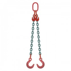 ÉLINGUE CHAÎNE Grade-80 / 2 brins - réglable à 2 crochets de fonderie