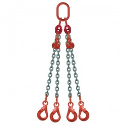 ÉLINGUE CHAÎNE Grade-80 / 4 brins - réglable 4 crochets à verrouillage automatique