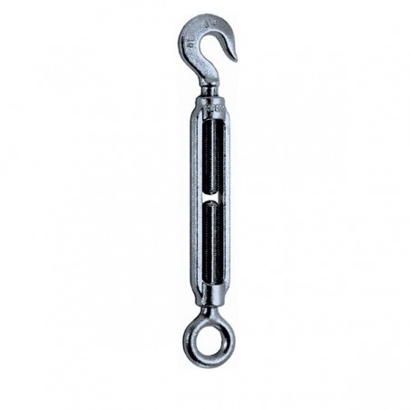 TENDEUR à lanterne estampé - ACIER GALVA - 1 crochet + 1 œil rond
