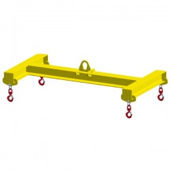 Palonnier fixe en H LEVAC 1 à 15 tonnes avec 4 crochets tournants et 4 manilles HR