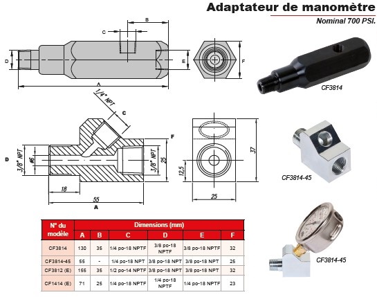 ADAPTATEUR DE MANOMETRE