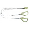 DOUBLE LONGE DE MAINTIEN 1,50M CORDE PA TRESSEE D.12 MM + 3 MOUSQUES