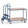 Chariot pour commandes, 2 plateaux avec marchepied - 2105 - FETRA