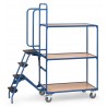 Chariot pour commandes, 3 plateaux avec marchepied - 2107 - FETRA