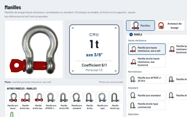 Aperçu du configurateur